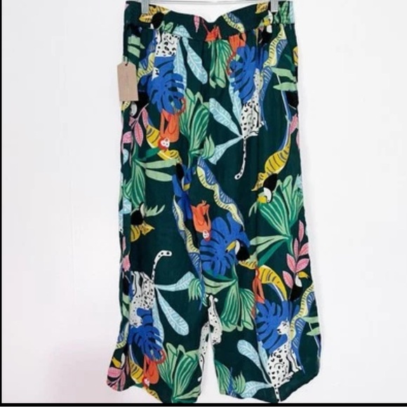 Christian Siriano Jungle Print Wide Leg Linen Pants - Picture 4 of 6